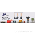 Utensilios de cocina de cocina de silicona de grado alimenticio 39 PCS